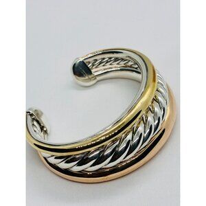 David Yurman Pure Form Bronze Sterling Silver Cuff Bracelet 6.25"